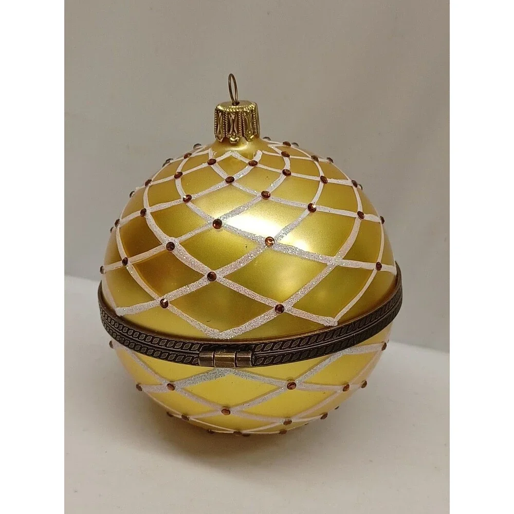 Mostowski Blown Glass Christmas Ornament Komozja Hinged  Read**